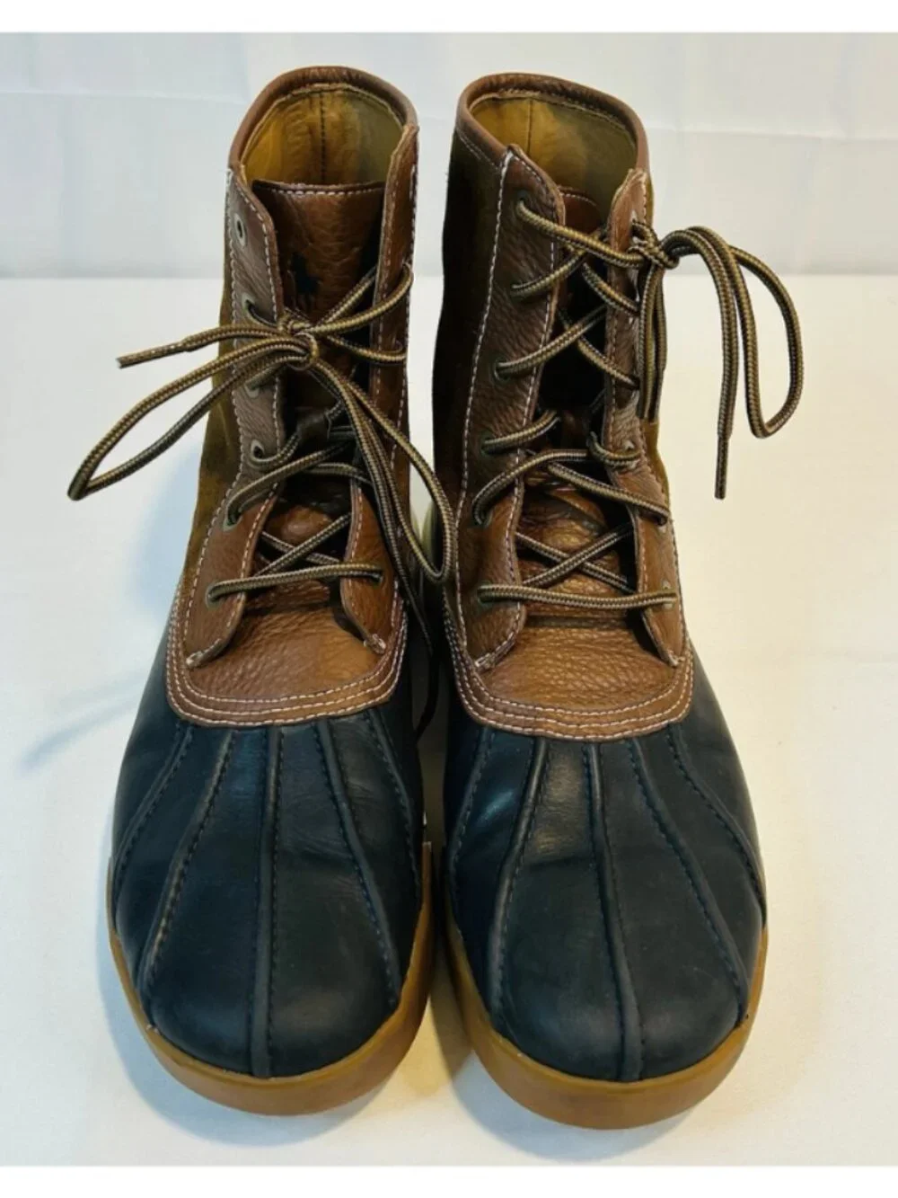 Polo Ralph Lauren Men's Black/Brown DECLAN Water Repellent Duck Boots, Size 8.5D